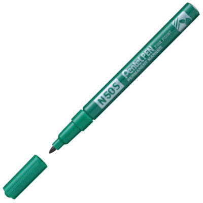 Pentel N50S Permanent Marker Fine Bullet Tip 0.5-1mm Line Green (Pack 12) – N50S-D