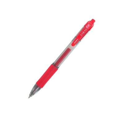 Zebra Sarasa Retractable Gel Rollerball Pen 0.7mm Tip 0.5mm Line Red (Pack 12) - 46830