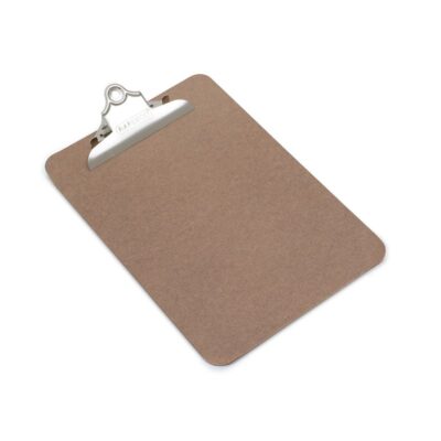 Rapesco Hardboard Clipboard A5 with Metal Clip and Hanging Hole Brown – 1402