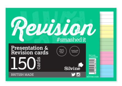 Silvine Revision and Presentation Cards Ruled 152x102mm Assorted Colours (Pack 150) – LUX64MIX
