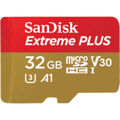 SanDisk Extreme Plus 32GB Class 10 UHS-I-U3 Micro SDHC Memory Card and Adapter