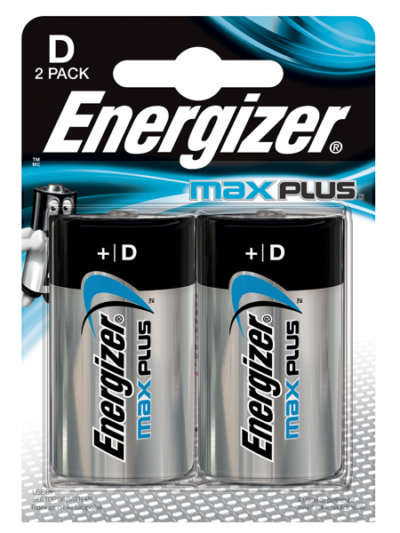 Energizer Max Plus D Alkaline Batteries (Pack 2) – E301323902