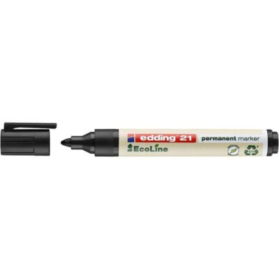 edding 21 EcoLine Permanent Marker Bullet Tip 1.5-3mm Line Black (Pack 10) - 4-21001