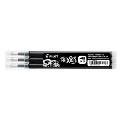 Pilot Refill for FriXion Ball/Clicker Pens 0.5mm Tip Black (Pack 3) - 77300301