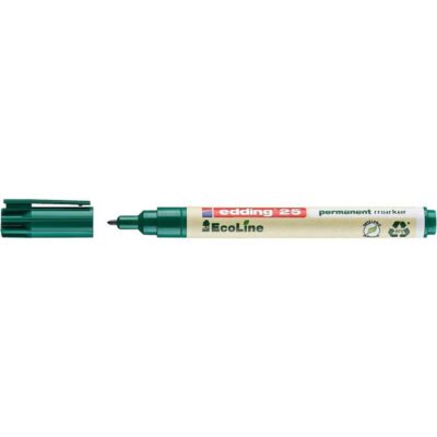 edding 25 EcoLine Permanent Marker Bullet Tip 1mm Line Green (Pack 10) – 4-25004