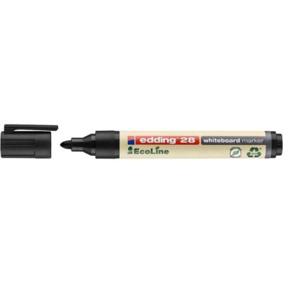 edding 28 EcoLine Whiteboard Marker Bullet Tip 1.5-3mm Line Black (Pack 10) - 4-28001