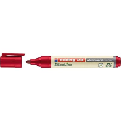 edding 28 EcoLine Whiteboard Marker Bullet Tip 1.5-3mm Line Red (Pack 10) – 4-28002