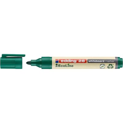 edding 28 EcoLine Whiteboard Marker Bullet Tip 1.5-3mm Line Green (Pack 10) - 4-28004