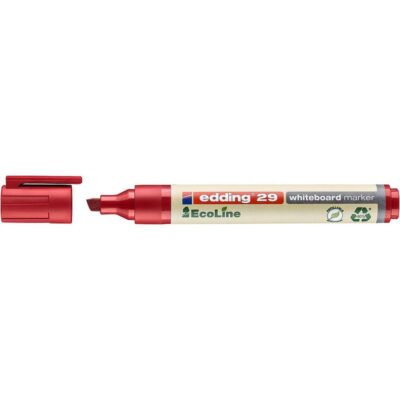 edding 29 EcoLine Whiteboard Marker Chisel Tip 1-5mm Line Red (Pack 10) – 4-29002