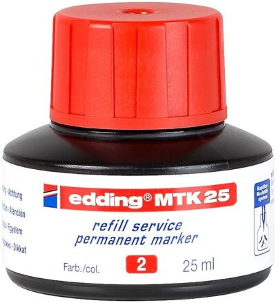 edding MTK 25 Bottled Refill Ink for Permanent Markers 25ml Red – 4-MTK25002