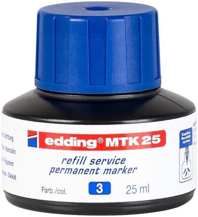 edding MTK 25 Bottled Refill Ink for Permanent Markers 25ml Blue – 4-MTK25003