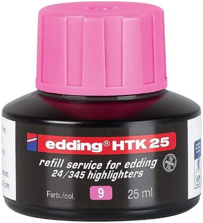 edding HTK 25 Bottled Refill Ink for Highlighter Pens 25ml Pink - 4-HTK25009