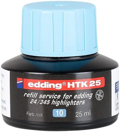 edding HTK 25 Bottled Refill Ink for Highlighter Pens 25ml Light Blue - 4-HTK25010