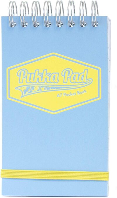 Pukka A7 Wirebound Card Cover Pocket Notebook Ruled 100 Pages Pastel Blue/Pink/Mint (Pack 6) - 8903-PST