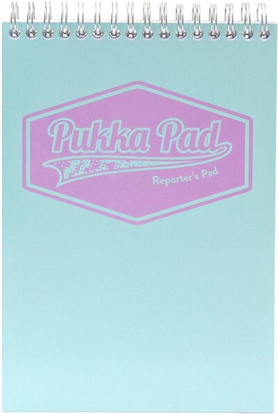 Pukka Wirebound Card Cover Reporters Shorthand Notebook Ruled 160 Pages Pastel Blue/Pink/Mint (Pack 3) - 8907-PST