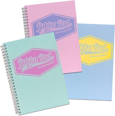 Pukka Pad Jotta A5 Wirebound Card Cover Notebook Ruled 200 Pages Pastel Blue/Pink/Mint (Pack 3) – 8629-PST