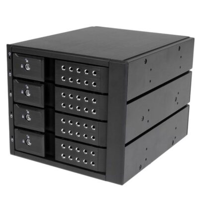 StarTech.com 4 Bay Aluminum Trayless Hot Swap Mobile Rack Backplane for 3.5 Inch SATA SAS 6Gbps Hard Drives