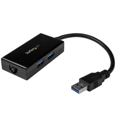 StarTech.com USB3 to GB Network Adapter 2 Port Hub