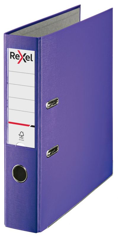 Rexel Lever Arch File Polypropylene ECO A4 75mm Purple (Pack 10) 2115716x10