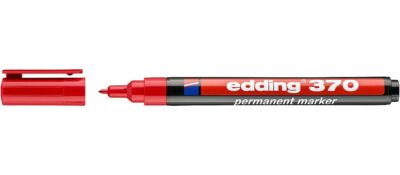 edding 370 Permanent Marker Bullet Tip 1mm Line Red (Pack 10) – 4-370002