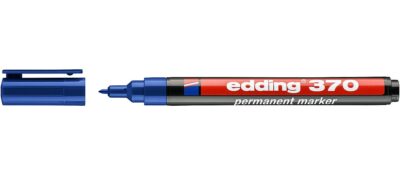 edding 370 Permanent Marker Bullet Tip 1mm Line Blue (Pack 10) - 4-370003