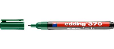 edding 370 Permanent Marker Bullet Tip 1mm Line Green (Pack 10) - 4-370004