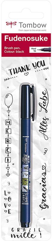 Tombow Fudenosuke Brush Pen Hard Tip Black – WS-BH