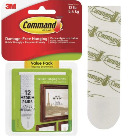 3M Command Picture Hanging Strips Value Pack Medium White (Pack 12) 17204 – 7100235877