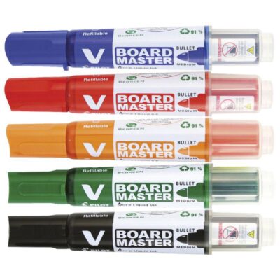 Pilot V-Board Master Whiteboard Marker Bullet Tip 2.3mm Line Assorted Colours (Pack 5) – 4902505358371