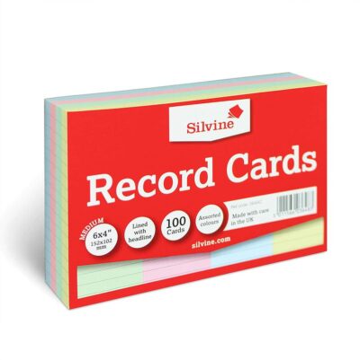 ValueX Record Cards Ruled 152x102mm Assorted Colours (Pack 100) – 564AC