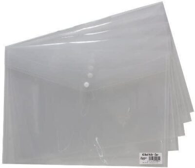 ValueX Press Stud Plastic Wallet 200 Micron A3 Clear 301531