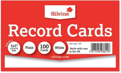 ValueX Record Cards Plain 127x76mm White (Pack 100) – 753