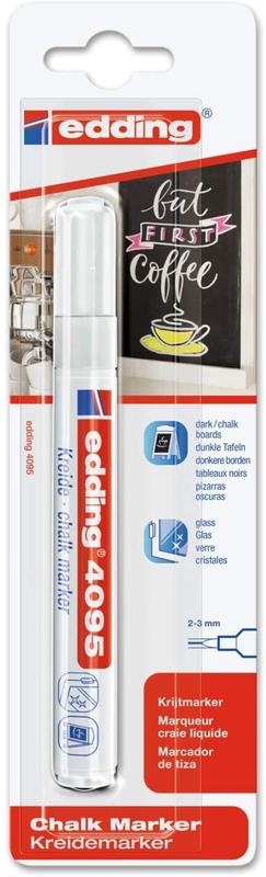 edding 4095 Chalk Marker Bullet Tip 2-3mm Line White – 4-4095-1-1049