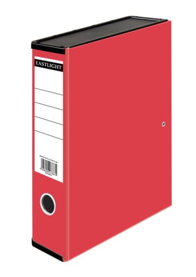 ValueX Box File Paper on Board Foolscap 70mm Capacity 75mm Spine Width Clip Closure Red (Pack 10) – 31818DENTx10