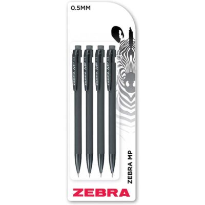 Zebra Mechanical Pencil HB 0.5mm Lead Black Barrel (Pack 4) – 2666