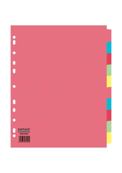 ValueX Divider 10 Part A4 Extra Wide 155gsm Card Assorted Colours – 80007DENT