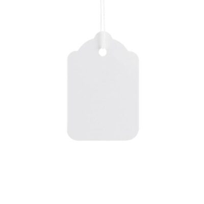 ValueX Reinforced Coloured Strung Tag 37x24mm White (Pack 1000) T257838