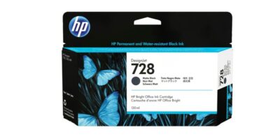 HP No 728 Matte Black Standard Capacity Ink Cartridge  130ml - 3WX25A