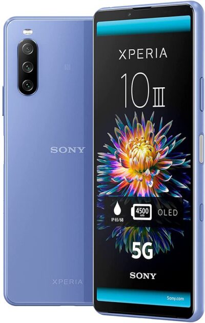 Sony Xperia 10iii 6 Inch Hybrid Dual SIM Android 11 5G USB Type C 6GB RAM 128GB Storage 4500 mAh Blue Smartphone