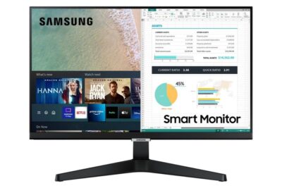 Samsung SA400 24 Inch 1920 x 1080 Pixels Full HD Resolution 75Hz Refresh Rate 5ms Response Time IPS HDMI DisplayPort LED Monitor with Webcam