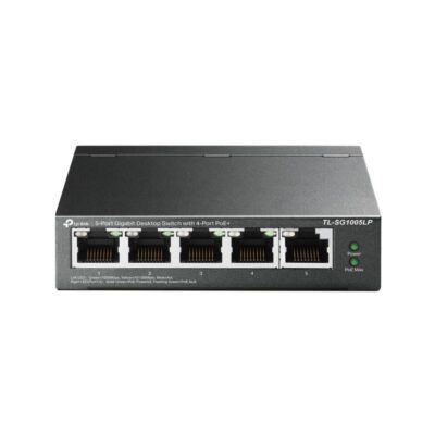 TP Link 5 Port Unmanaged Gigabit Ethernet Desktop Switch with 4 Power Over Ethernet Plus Ports