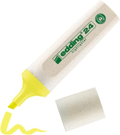 edding 24 EcoLine Highlighter Pen Chisel Tip 2-5mm Line Yellow (Pack 10) – 4-24005