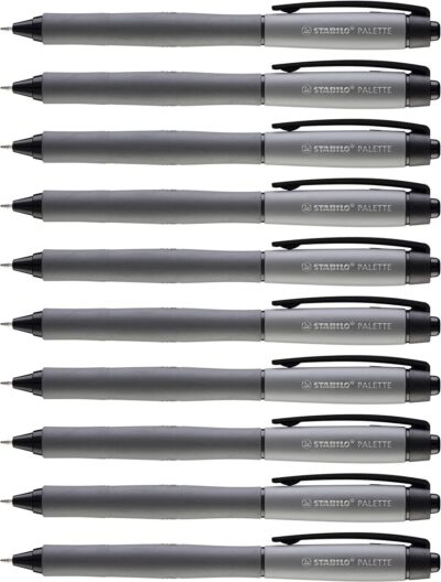 STABILO PALETTE Gel Rollerball 0.4mm Line Black (Pack 10) 268/46-01