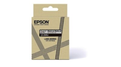 Epson LK-6WBJ Black on Matte WhiteTape Cartridge 24mm - C53S672064