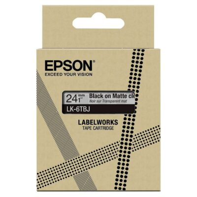 Epson LK-6TBJ Black on Matte Clear Tape Cartridge 24mm - C53S672067