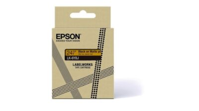 Epson LK-6YBJ Black on Matte Yellow Tape Cartridge 24mm - C53S672076