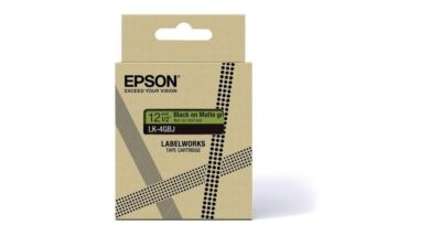 Epson LK-4GBJ Black on Matte GreenTape Cartridge 12mm - C53S672077