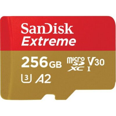 SanDisk Extreme 256GB MicroSDXC UHS-I Class 10 Memory Card