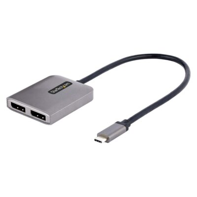 StarTech.com 2 Port USB C to Dual DisplayPort MST Hub 4K 60Hz