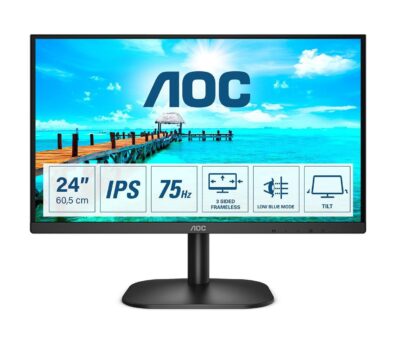 AOC B2 24B2XH 23.8 Inch 1920 x 1080 Pixels Full HD IPS Panel 75Hz Refresh Rate HDMI VGA LED Monitor